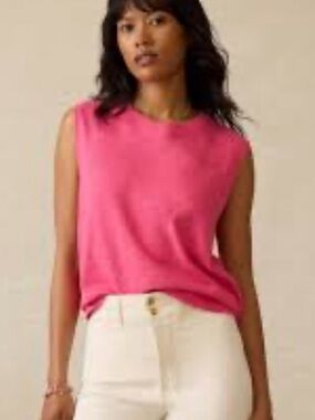 VINEYARD VINES! Sleeveless Pink Knit Top - Women's Casual Layering Tank NWT! L